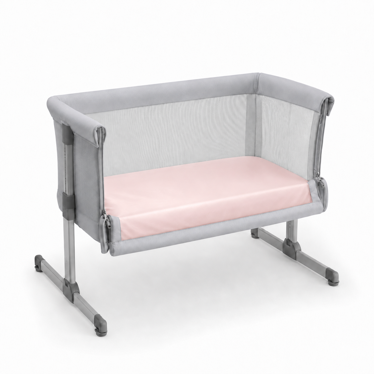 Light Pink Bedside Crib/Bassinet Silk Sheet