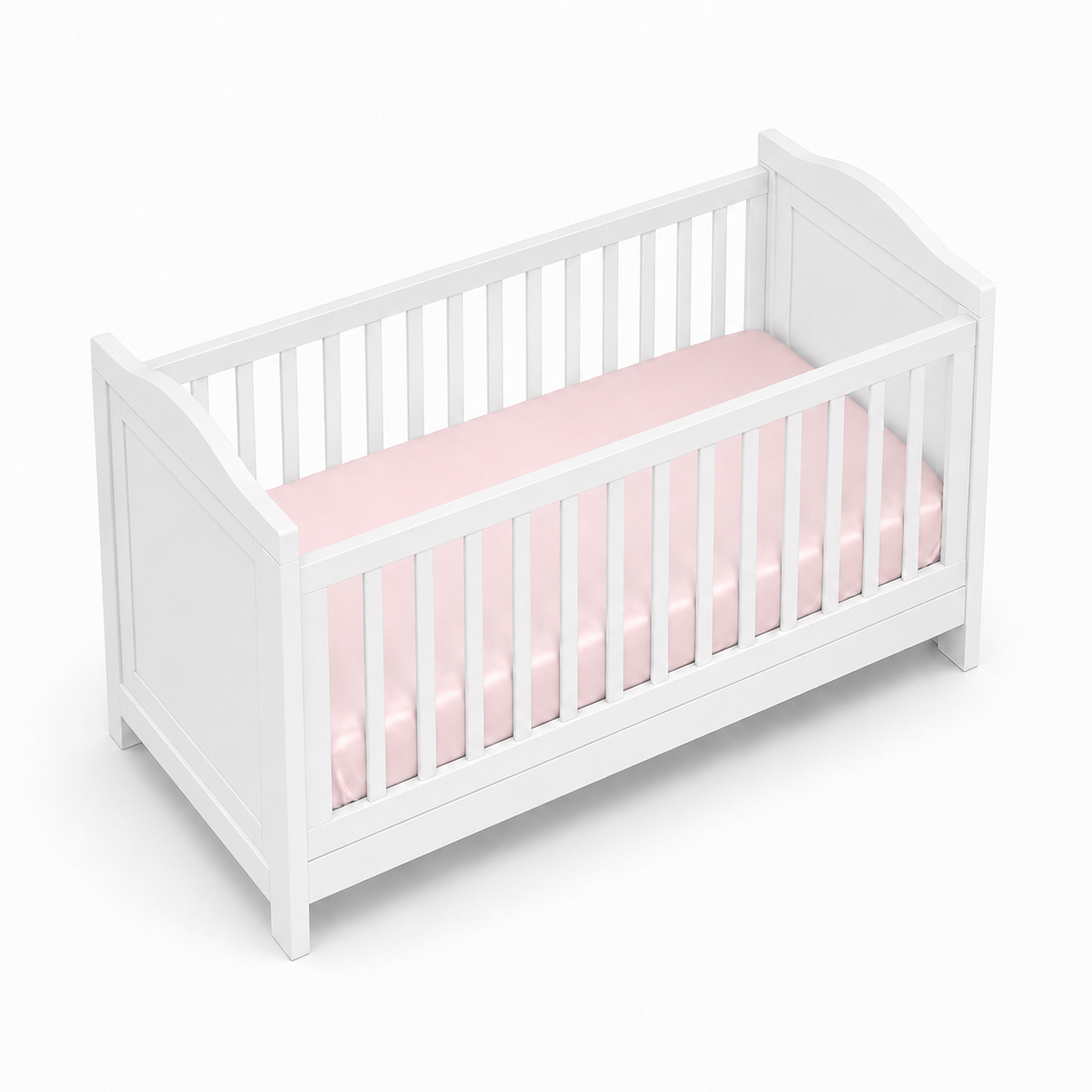 Light Pink Cot Bed Silk Sheet