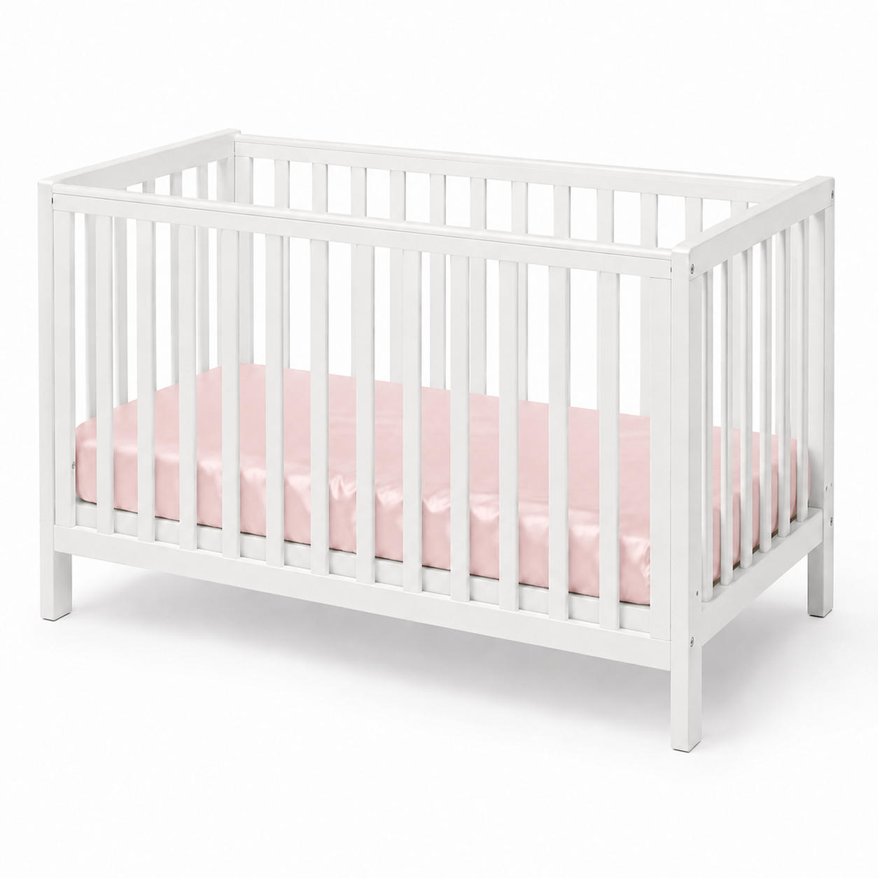 Light Pink Standard Cot Silk Sheet